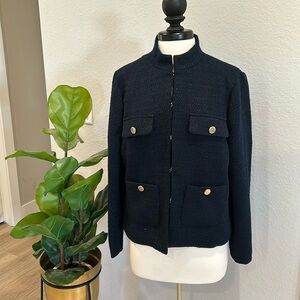 Black Tape Tweed Navy Blue Blazer.